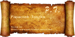 Papacsek Toszka névjegykártya
